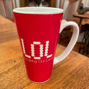 LOL Laughing Out Loud Red/White Humorous Coffee Cup Mug by American Atelier - Picture 1 of 6