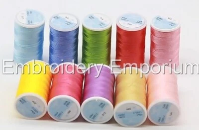 MACHINE EMBROIDERY THREAD REELS 200MTR SATIN SHEEN BROTHER 40 COLOURS 40WT - Image 1 of 4