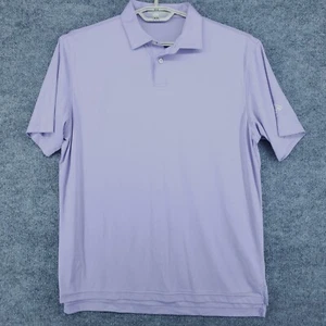 Peter Millar Polo Shirt Mens Large Purple Featherweight MplsGC Logo FLAW - Picture 1 of 19