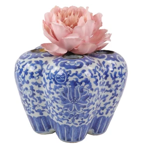 Antique Chinese Porcelain Tulip Vase Blue White h14cm 18th 19th Century - Picture 1 of 12