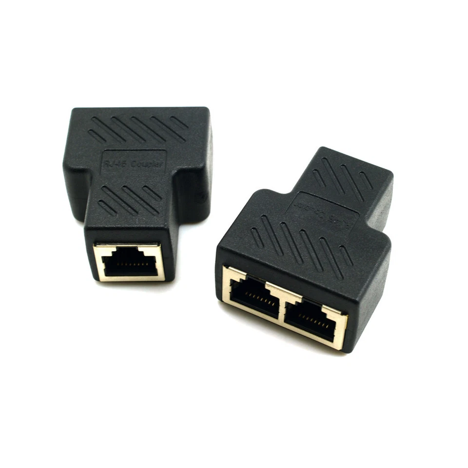 4pcs STP UTP Cat6 RJ45 8P8C Plug To Dual RJ45 Splitter Network Ethernet Adapter - Image 1 of 4