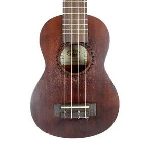 Kala Satin Mahagoni Langhals Sopran Ukulele, gravierte Rosette mit Fender Gigb - Bild 1 von 13