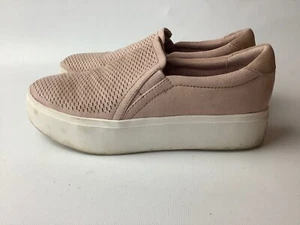 Dr Scholl’s BE FREE Pink Leather Perforated Platform Slip On creepers 6 KINNEY - Picture 1 of 10