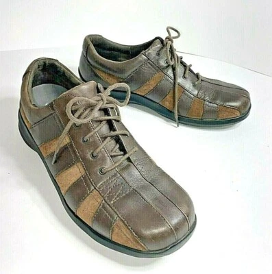 Oxford cómodo para mujer Aetrex Essence Eliza - rayas de cuero marrón - talla 9,5 D Foto 1 de 4