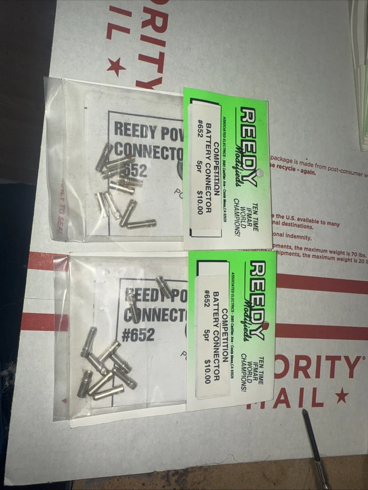 Team Associated Reedy Modifieds Competition Battery Connector # 652 Rc10 2 Packs - Image 1 of 3