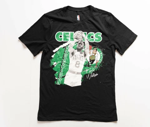 Boston Celtics Shirt Men's Medium Black Short Sleeve Kemba Walker NBA Basketball Cover