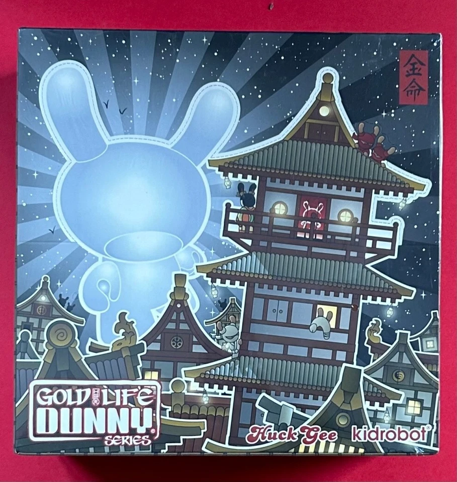 Gold Life Dunny 3" - designs by Huck Gee - Sealed Case - Kidrobot - Urban Vinyl - Immagine 1 di 4