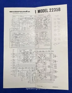 Original Marantz 2235B Receiver Foldout Schematic - Picture 1 of 1