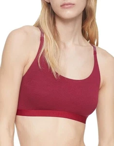 Calvin Klein Women's Pure Ribbed Modal Natural Lift Unlined Bralette Bra-Medium - Picture 1 of 1
