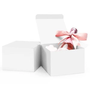 20 PCS 5x5x3.5" White Gift Boxes Lids Presents Bridesmaid Wedding Cardboard - Picture 1 of 6