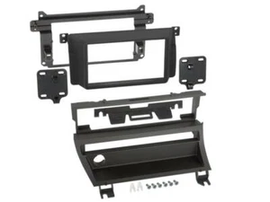 für BMW 3er E46 Auto Radio Blende Montage Einbau Rahmen Doppel-DIN schwarz matt - Picture 1 of 2