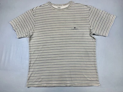 Camiseta para hombre Banana Republic XS marrón a rayas Island Supply Foto 1 de 4