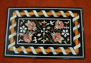 Handmade Hallway Table Top with Pietra Dura Art 18x30 Inches Marble Dining Table - Picture 1 of 6