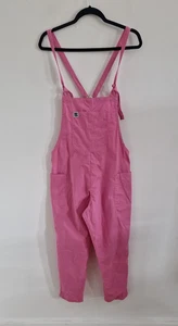 Lucy & Yak Bright Pink Dungarees Size Xs Cotton Luna Adjustable Pockets NEW - Picture 1 of 9