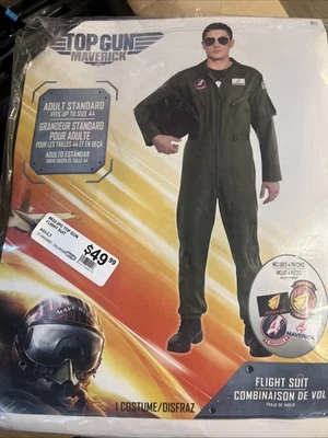 Traje de Vuelo Disfraz Top Gun Maverick - Adulto Estándar Se Ajusta hasta 44 Nuevo #832 Foto 1 de 4