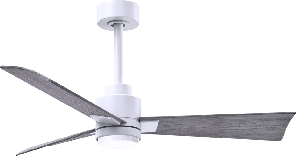 Matthews Alessandra 42" Damp-Rated Ceiling Fan with LED Lights, Matte White - Image 1 of 1
