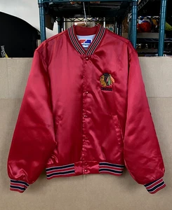 Vintage Chicago Blackhawks NHL Swingster Satin Bomber Jacket Men’s Size Medium - Bild 1 von 15