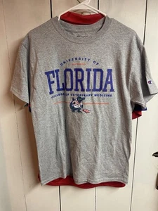 Vintage Champion Florida University Gators Men's M Gray T-Shirt With Tags - Picture 1 of 3