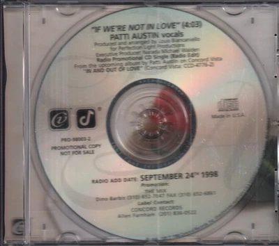 Patti Austin If We're Not In Love CD USA Concord 1998 Single Promo PRO980032 - Bild 1 von 2