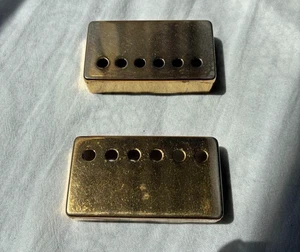 90s Gibson Genuine Gold Pickup Cover Set 490 498 - Picture 1 of 11