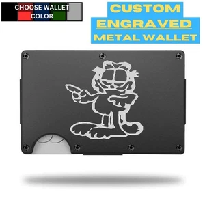 Custom GARFIELD Laser Engraved Wallet - Pick A Wallet Color - Picture 1 of 11