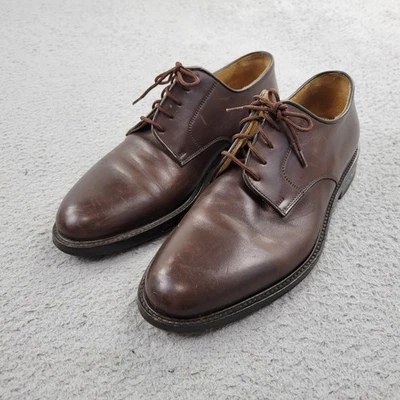 Sapatos sociais masculinos Polo Ralph Lauren couro 7,5 D feitos na Itália biqueira 48840 - Imagem 1 de 4