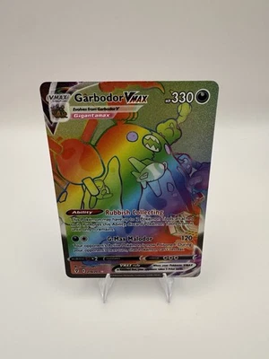 Garbodor VMAX Rainbow Secret Rare 216/203 - 2021 Pokemon Evolving Skies - Image 1 of 2