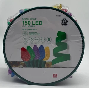 GE StayBright 150-Count 49.6 ft Multicolor C6 LED Christmas String Lights NEW - Picture 1 of 2