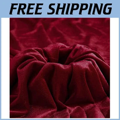 Plush Wine Red Upholstery Velvet Fabric 5 Yards - Image 1 of 4