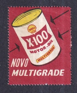 Denmark  Poster Stamp  SHELL X-100 MOTOR OIL - Picture 1 of 1