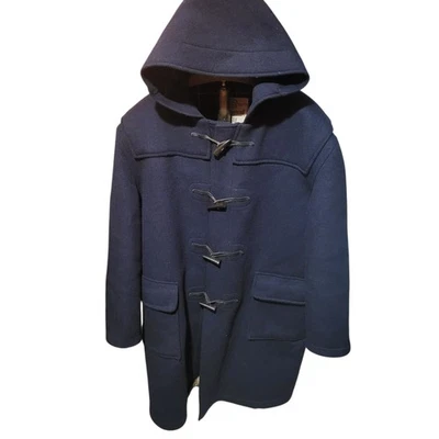 Gloverall Para Hombres Azul Marino Lana Morris Lona Abrigo con Capucha Hecho en Inglaterra Talla Grande Foto 1 de 4