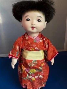 Vintage 1960’s Gofun Japanese Boy Doll 10” Tall - Picture 1 of 6