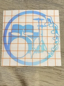 Drum set Drums Drummer Musician Note Music Decal Sticker, Holographic Vinyl - Picture 1 of 8