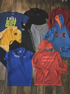 UNDER ARMOUR YOUTH BOYS LARGE YLG CLOTHING LOT PANTS HOODIE SHIRT SCHOOL CLOTHES - Picture 1 of 23