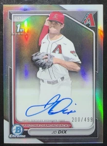 JD Dix 1st Refractor Auto /499 2024 Bowman Chrome #CPA-JD Diamondbacks - Picture 1 of 2