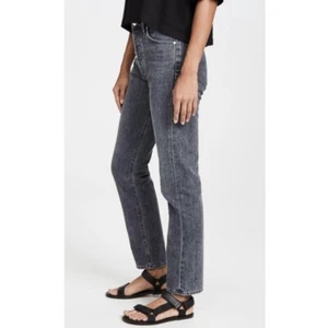Goldsign Denim The Benefit High Rise Relaxed Straight Ankle Jeans Button Fly 24 - Picture 1 of 14