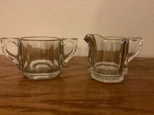 Vintage 1960’s Lead Crystal Sugar Bowl & Creamer-Heavy-PRE-OWNED-Good Condition - Picture 1 of 12