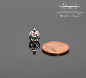 1:12 Dollhouse Miniature Jeweled Perfume Bottle-Turquoise & Silver BD J047 - Picture 1 of 1