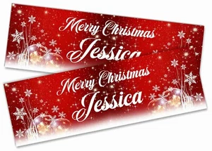 x2 Personalisierte Weihnachtsbanner Xmas Party Haus Dekoration Anlass 472 - Bild 1 von 4