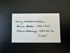 AAGPL signed Baseball Autogramm - Mary Nesbitt Racine Belles, Red wings 1943-50 - Bild 1 von 1