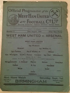 1945 Football League South West Ham United gegen Arsenal - 27. August - Bild 1 von 1