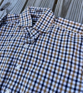Paul Stuart Dress Shirt 15.5 Slim Fit Gingham L/S Canada Made Recent Luxury Top - Picture 1 of 9
