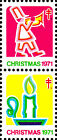 Usa Postfrisch Mnh Weihnachten 1971 Zusammendruck Trompete Musik Kerze / 1131