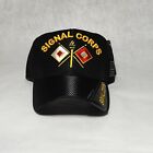 Signal Corps Army Embroidered Black Micro  Mesh military cap adjustable 