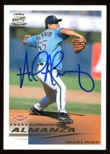2000 Pacific ARMANDO ALMANZA Signed Card autograph MARLINS BRAVES