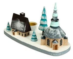 Candle Holder Seiffen Church Winter Height 3in New Christmas Candle Chris - Picture 1 of 1
