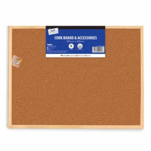 Wooden Cork Board & Accessories Memo Noticeboard (600 x 800mm) for School Office - Picture 1 of 2