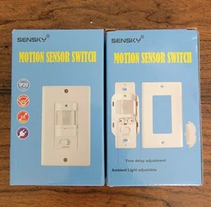 Sensky Motion Sensor Switch Ambient Light Adjustable New Open Box Set of 2** - Picture 1 of 2