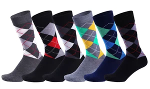 Mens suit socks, diamond premium designer cotton rich 6 pack Buy2Get1 FREE - Picture 1 of 1