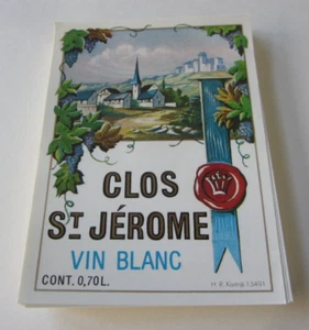 Wholesale Lot of 100 Old Vintage CLOS ST. JEROME Vin Blanc French WINE - LABELS - Picture 1 of 1